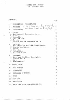 Cahier des charges, Commission Tir