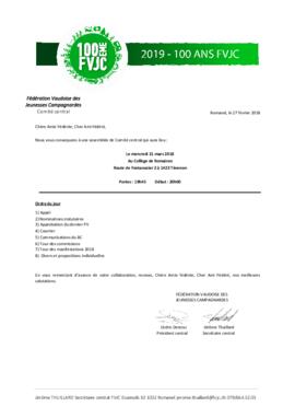 Convocation Assemblée Comité Central