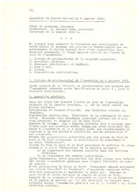 Procès verbal, Assemblée, Comité Central