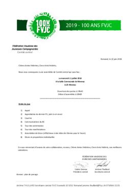 Convocation Assemblée Comité Central