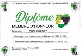 Diplôme membre d'honneur, Marc Bolomey