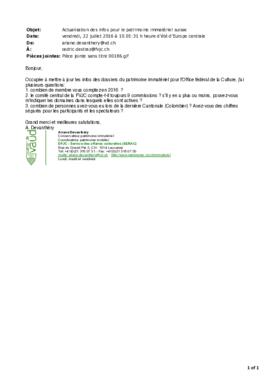 Actualisation des infos pour le patrimoine immatériel suisse