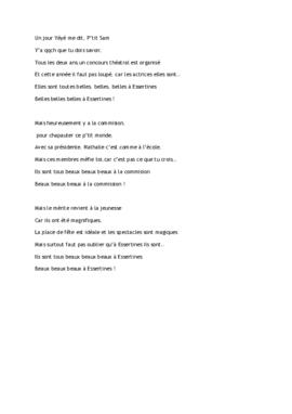 Chanson du caissier FVJC, Concurs théâtral à Essertines-sur-Yverdon