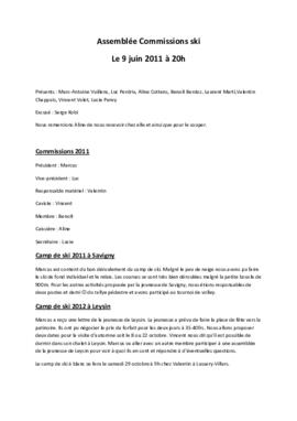 Procès Verbal, Commission Ski