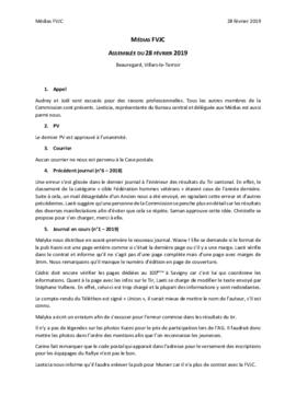 Procès verbal, Commission Médias