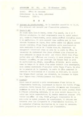 Procès verbal, Assemblée, Comité Central