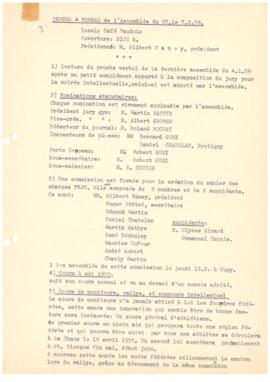 Procès verbal, Assemblée, Comité Central