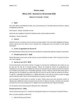 Procès verbal, Commission Médias