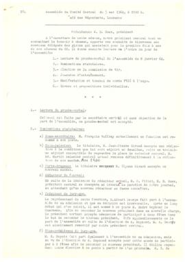 Procès verbal, Assemblée, Comité Central