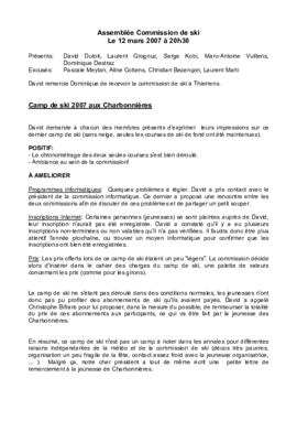 Procès Verbal, Commission Ski