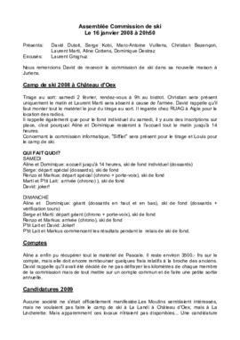 Procès Verbal, Commission Ski