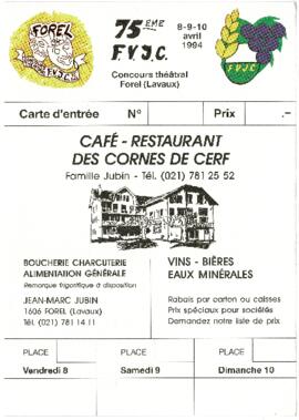 Livret de fête, Concours Théâtral, Grenet (Forel-Lavaux)