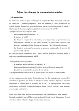 Cahier des charges, Commission Média
