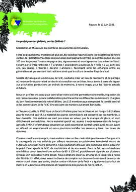 Communiqués de presse, Un projet pour les fédérés par les fédérés