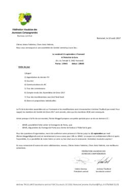 Convocation Assemblée Comité Central