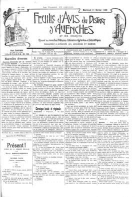 Feuille d’avis du district d’Avenches, Jeunesse d'Avanches