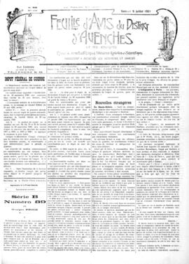 Feuille d’avis du district d’Avenches, Publicité 1ère fête Cantonales FVJC