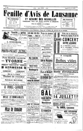 Feuille d'avis de Lausanne, Fédération vaudoise des Jeunesses Campagnardes