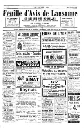 Feuille d'avis de Lausanne, Conférences