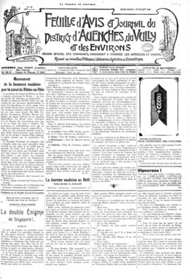 Feuille d’avis du district d’Avenches, Mouvement de la Jeunesse vaudoise pour le canal du Rhône au Rhin