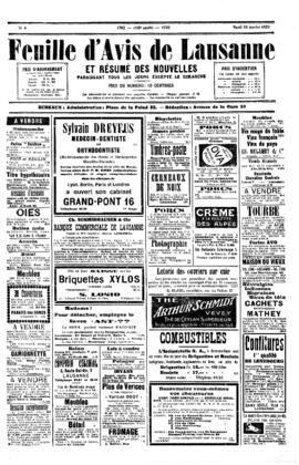 Feuille d'avis de Lausanne, Chronique agricole