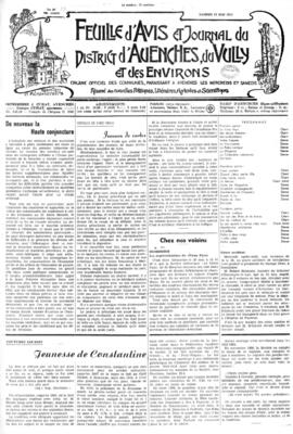 Feuille d’avis du district d’Avenches, Coutumes locales