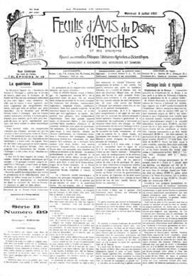 Feuille d’avis du district d’Avenches, Chronique locale et régionale