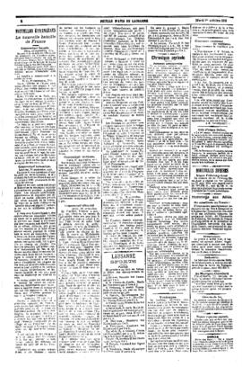 Feuille d'avis de Lausanne, Chromique agricole Jeunesses campagnardes