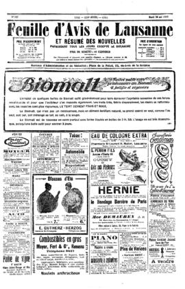 Feuille d'avis de Lausanne, Chronique agricole