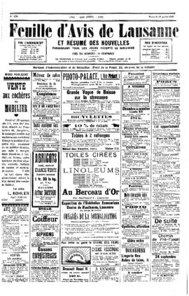 Feuille d'avis de Lausanne, Canton de Vaud