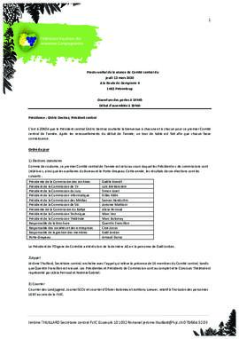 Procès verbal Assemblée, Comité Central