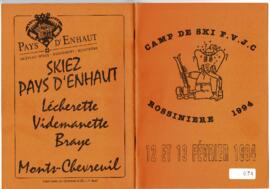 Livret de fête, Camp de Ski, Rossinière