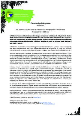 Communiqués de presse, Un nouveau souffle pour les Jeunesses Campagnardes Vaudoises et leurs activités fédérées