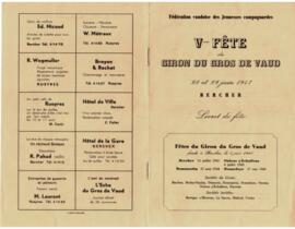 Livret de fête, Giron du Gros-de-Vaud, Bercher