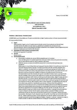 Procès verbal Assemblée, Comité Central