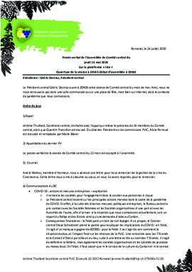 Procès verbal Assemblée, Comité Central