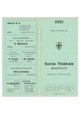 Livret de fête, Concours Théâtral, Arnex-sur-Orbe