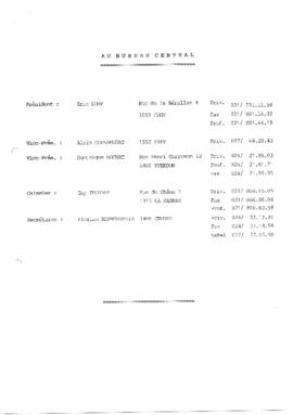 Liste des Membres du BC, CC et Commissions