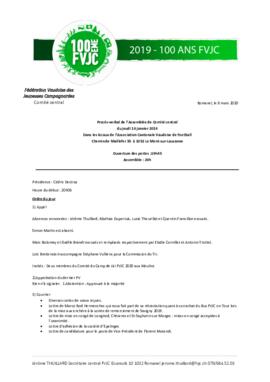 Procès verbal Assemblée, Comité Central