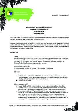 Procès verbal Assemblée, Comité Central