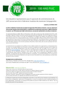 Communiqués de presse, Spectacle 100ème