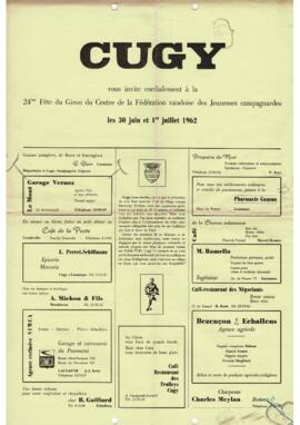 Livret de fête, Giron du Centre, Cugy
