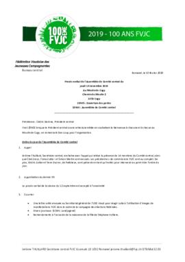 Procès verbal Assemblée, Comité Central