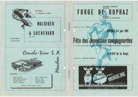 Livret de fête, Giron de la Broye, Ropraz