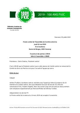 Procès verbal Assemblée, Comité Central