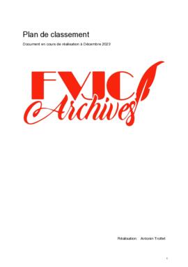 Plan de Classement, commission des Archives