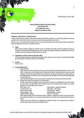 Procès verbal Assemblée, Comité Central